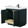Custom image for Green with Matte Black Trim / White Cultured Marble / No Mirror