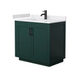Custom image for Green with Matte Black Trim / White Cultured Marble / No Mirror