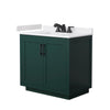 Custom image for Green with Matte Black Trim / White Cultured Marble / No Mirror