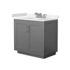 Custom image for Dark Gray with Brushed Nickel Trim / Carrara Cultured Marble / No Mirror
