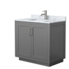 Custom image for Dark Gray with Brushed Nickel Trim / White Carrara Marble / No Mirror