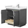 Custom image for Dark Gray with Brushed Nickel Trim / White Cultured Marble / No Mirror