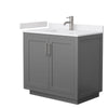 Custom image for Dark Gray with Brushed Nickel Trim / White Cultured Marble / No Mirror
