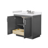 Custom image for Dark Gray with Brushed Nickel Trim / White Cultured Marble / No Mirror