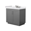 Custom image for Dark Gray with Brushed Nickel Trim / White Cultured Marble / No Mirror