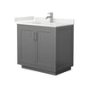 Custom image for Dark Gray with Brushed Nickel Trim / White Quartz / No Mirror