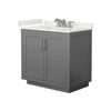 Custom image for Dark Gray with Brushed Nickel Trim / White Quartz / No Mirror
