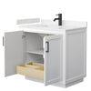 Custom image for White with Matte Black Trim / Carrara Cultured Marble / No Mirror