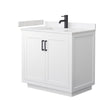 Custom image for White with Matte Black Trim / Carrara Cultured Marble / No Mirror
