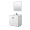 Custom image for White with Matte Black Trim / White Carrara Marble / 34
