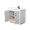 Custom image for White with Matte Black Trim / Giotto Quartz / No Mirror