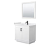 Custom image for White with Matte Black Trim / White Cultured Marble / 34