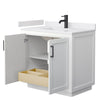 Custom image for White with Matte Black Trim / White Cultured Marble / No Mirror