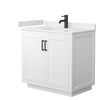 Custom image for White with Matte Black Trim / White Cultured Marble / No Mirror