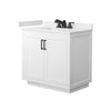 Custom image for White with Matte Black Trim / White Cultured Marble / No Mirror