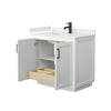Custom image for White with Matte Black Trim / White Quartz / No Mirror