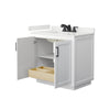 Custom image for White with Matte Black Trim / White Quartz / No Mirror