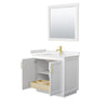 Custom image for White with Brushed Gold Trim / Carrara Cultured Marble / 34
