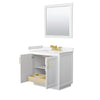 Custom image for White with Brushed Gold Trim / Carrara Cultured Marble / 34