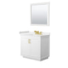 Custom image for White with Brushed Gold Trim / Carrara Cultured Marble / 34