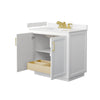 Custom image for White with Brushed Gold Trim / Carrara Cultured Marble / No Mirror