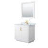 Custom image for White with Brushed Gold Trim / White Carrara Marble / 34