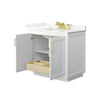 Custom image for White with Brushed Gold Trim / Giotto Quartz / No Mirror