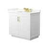 Custom image for White with Brushed Gold Trim / Giotto Quartz / No Mirror