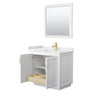 Custom image for White with Brushed Gold Trim / White Cultured Marble / 34