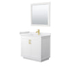 Custom image for White with Brushed Gold Trim / White Cultured Marble / 34