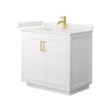 Custom image for White with Brushed Gold Trim / White Quartz / No Mirror