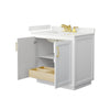 Custom image for White with Brushed Gold Trim / White Quartz / No Mirror