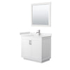 Custom image for White with Brushed Nickel Trim / Carrara Cultured Marble / 34