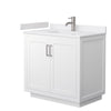 Custom image for White with Brushed Nickel Trim / White Cultured Marble / No Mirror