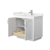 Custom image for White with Brushed Nickel Trim / White Quartz / No Mirror