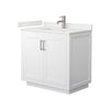 Custom image for White with Brushed Nickel Trim / White Quartz / No Mirror