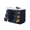 Custom image for Dark Blue with Matte Black Trim / Carrara Cultured Marble / No Mirror