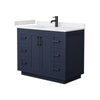 Custom image for Dark Blue with Matte Black Trim / White Cultured Marble / No Mirror
