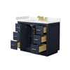Custom image for Dark Blue with Brushed Gold Trim / Carrara Cultured Marble / No Mirror