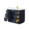 Custom image for Dark Blue with Brushed Gold Trim / Giotto Quartz / No Mirror
