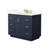 Custom image for Dark Blue with Brushed Gold Trim / Giotto Quartz / No Mirror