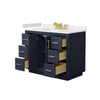 Custom image for Dark Blue with Brushed Gold Trim / White Cultured Marble / No Mirror