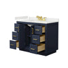 Custom image for Dark Blue with Brushed Gold Trim / White Quartz / No Mirror