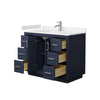 Custom image for Dark Blue with Brushed Nickel Trim / Carrara Cultured Marble / No Mirror