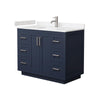 Custom image for Dark Blue with Brushed Nickel Trim / Carrara Cultured Marble / No Mirror