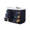 Custom image for Dark Blue with Brushed Nickel Trim / Carrara Cultured Marble / No Mirror