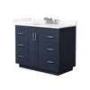 Custom image for Dark Blue with Brushed Nickel Trim / Giotto Quartz / No Mirror