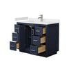 Custom image for Dark Blue with Brushed Nickel Trim / White Cultured Marble / No Mirror
