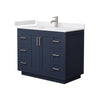 Custom image for Dark Blue with Brushed Nickel Trim / White Cultured Marble / No Mirror