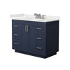 Custom image for Dark Blue with Brushed Nickel Trim / White Quartz / No Mirror
